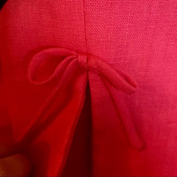 Y2K Pink Powersuit Office Dopamine Girly Minimalist Linen Blazer 12 Petite - Picture 4 of 7